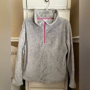 Crown & Ivy Gray Fleece 1/4-Zip with Pink Zipper